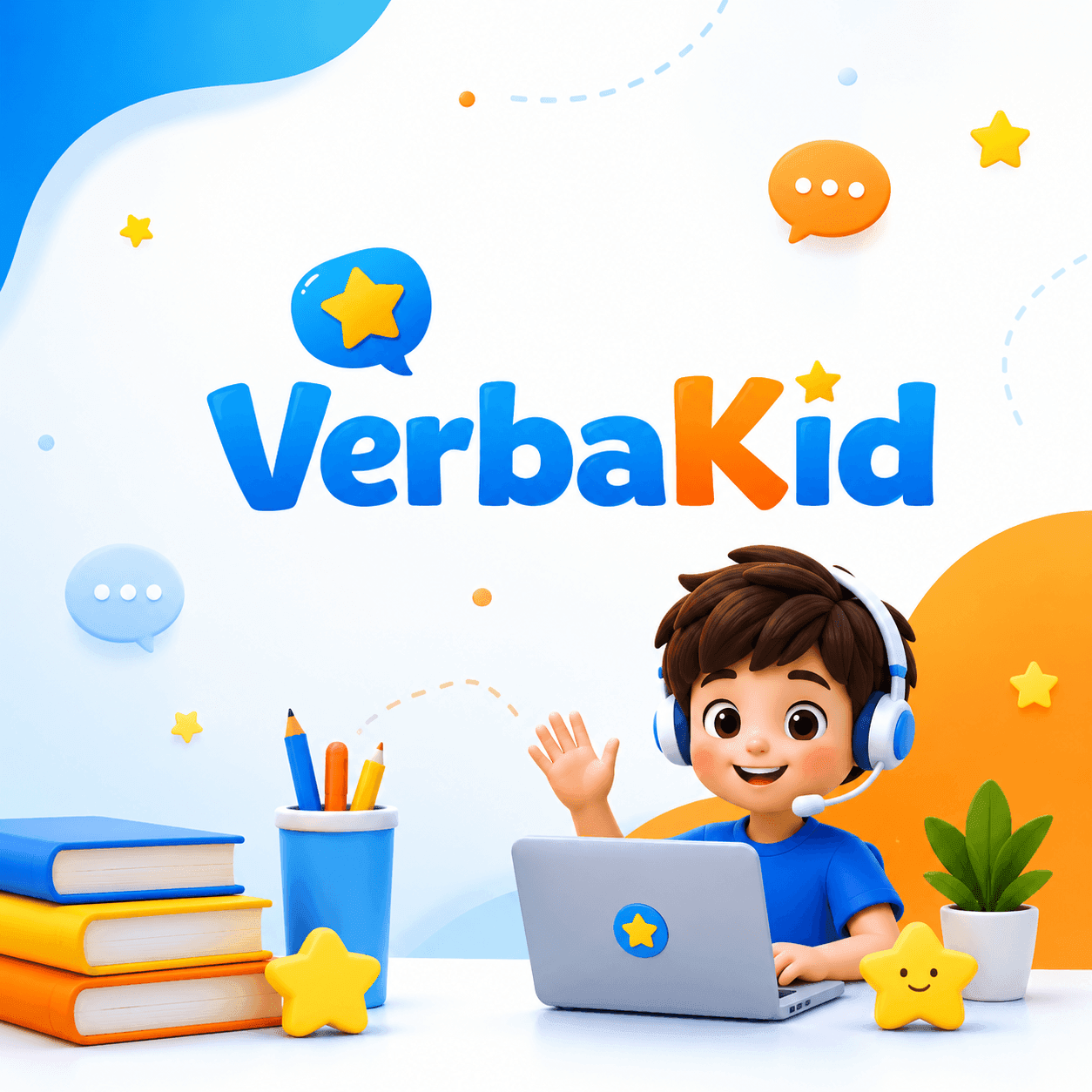Child learning English online with a friendly teacher at home